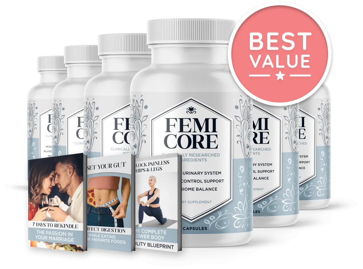 FemiCore six-bottle package shown in this review