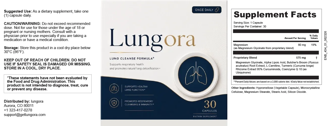Lungora label and supplement facts